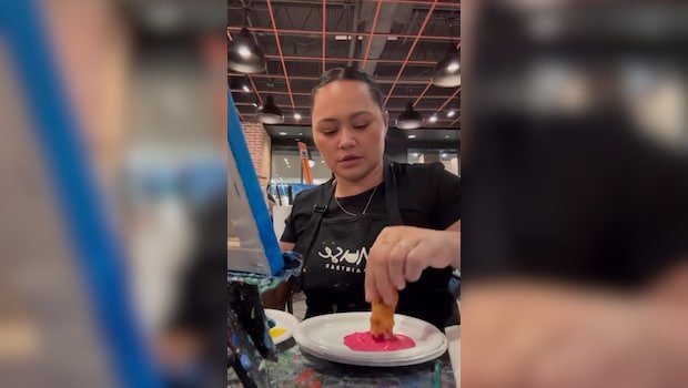 Watch: Womans Amusing Accidental Snack At Sip-And-Paint Outing Gets Over 70 Million Views