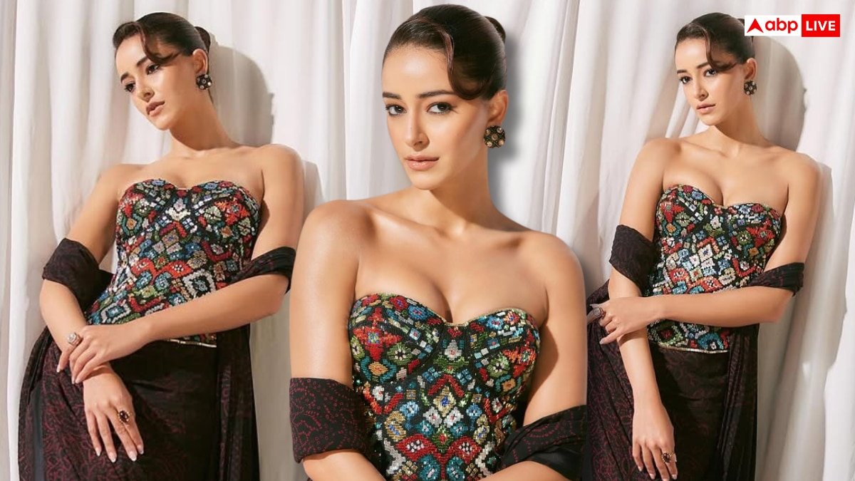 अनन्या पांडे ने पहनी बांधनी साड़ी, पटोला कॉर्सेट ब्लाउज पर टिकी हर किसी की नजर