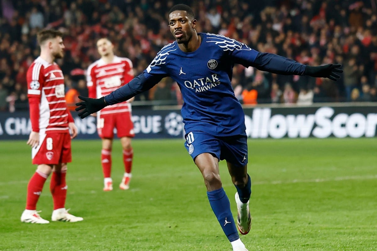 UEFA Champions League: Unstoppable Ousmane Dembele Earns PSG 3-0 Win At Brest