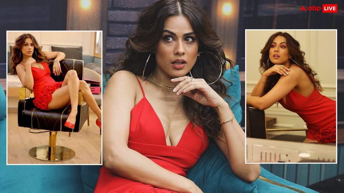 लाल फूलों से सजी ड्रेस में गुलाबो बनीं निया शर्मा, कभी चेयर पर तो कभी सोफे पर दिए हसीन पोज