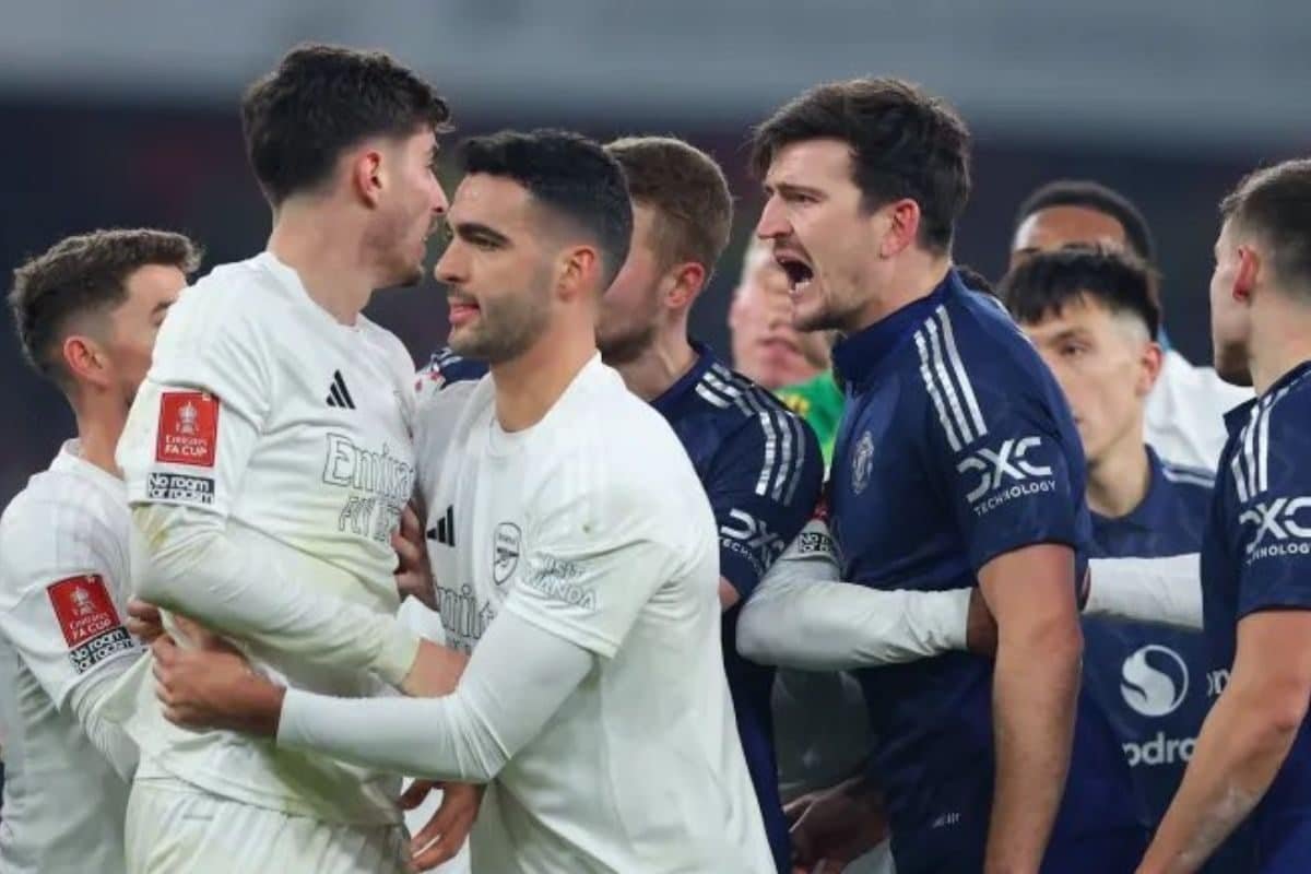 You Cheating S***bag: Manchester United Defender Harry Maguires Choice Words To Arsenals Kai Havertz Following Penalty During FA Cup Fixture