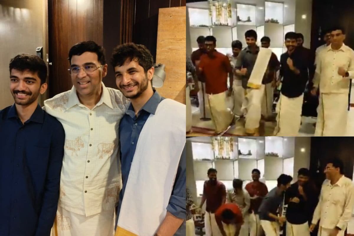 Watch: Chess Prodigies D Gukesh, R Praggnanandhaa Shake A Leg At Viswanathan Anands Pongal Celebrations