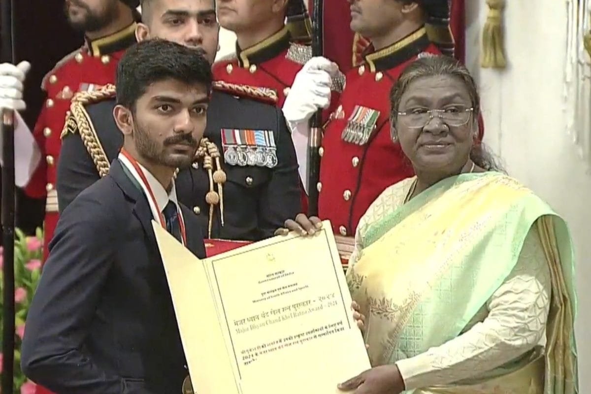 Watch: World Chess Champion D Gukesh, Olympic Medallists Manu Bhaker And Harmanpreet Singh Bestowed With Khel Ratna Award