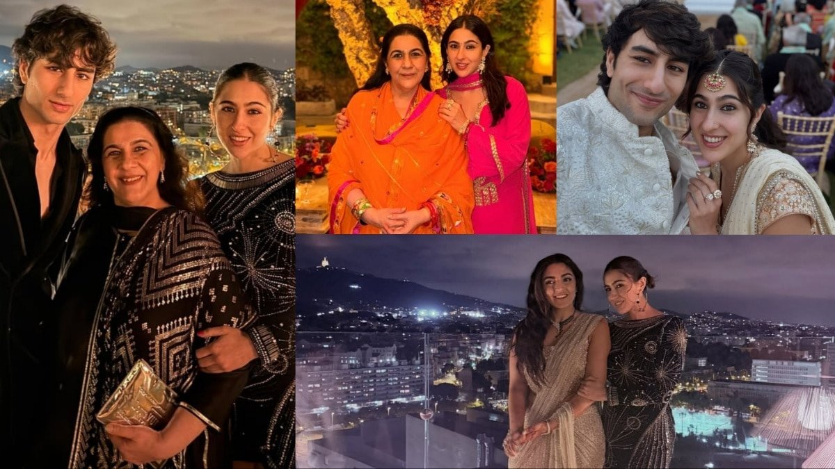 मां और भाई संग सारा अली खान ने एंजॉय की दोस्त की शादी, कभी ग्लैमरस तो कभी देसी लुक में दिखाया स्वैग