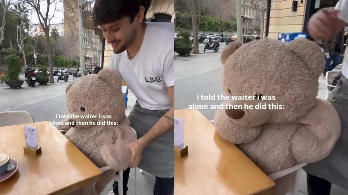 Viral Now: Woman Dining Alone At Spanish Cafe Gets A Cute And Unexpected Companion, Internet Approves