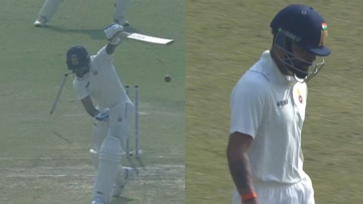 दिवाली का फुस्स पटाखा निकले Virat Kohli, रणजी ट्रॉफी के मैच में हो गए क्लीन बोल्ड; बिखर गई गिल्लियां