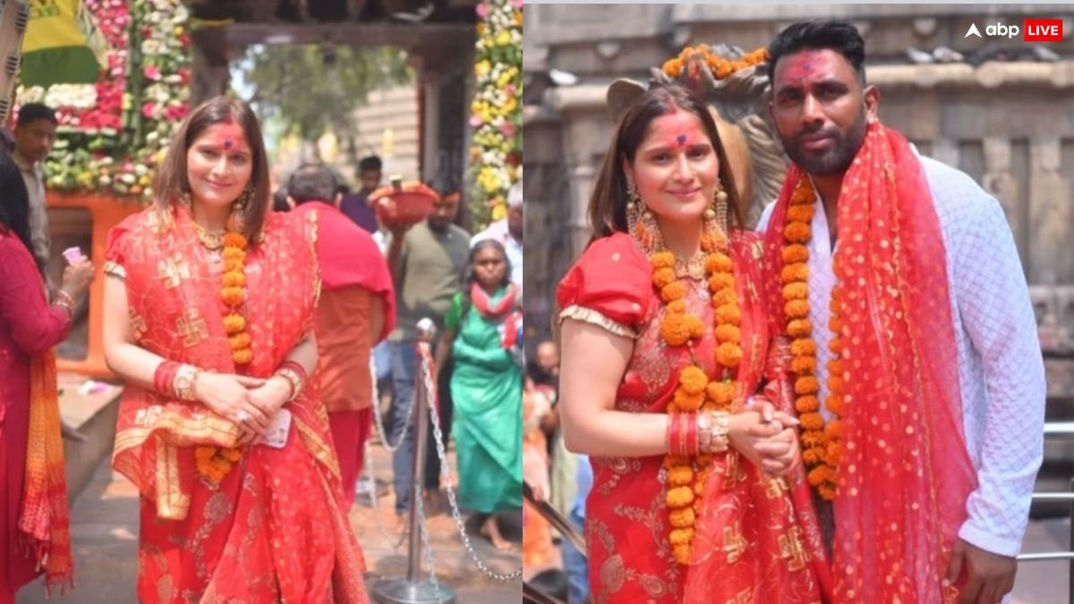 लाल साड़ी...मांग में सिंदूर, बर्थडे के दिन पति दीपक संग मां कामाख्या देवी के दर्शन करने पहुंचीं आरती सिंह