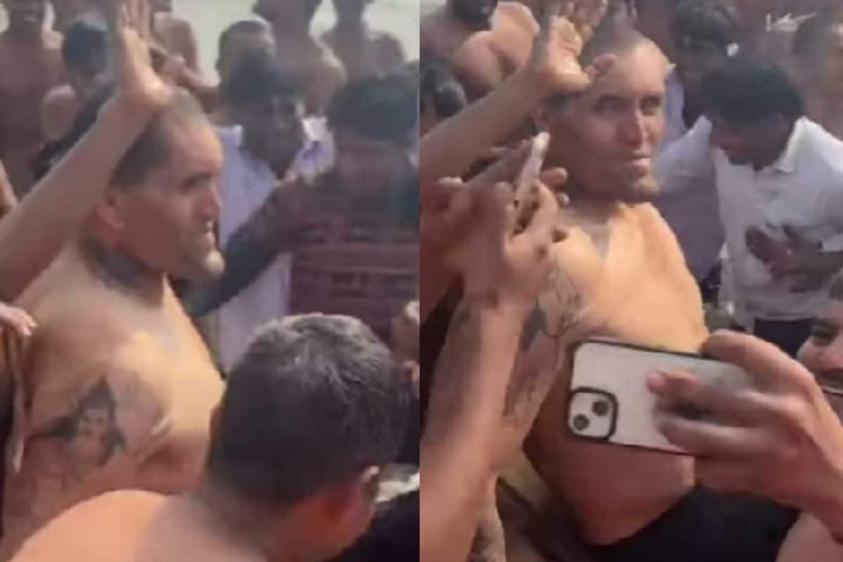 Maha Kumbh 2025: Great Khali Mobbed By Fans As He Takes Holy Dip On Mauni Amawasya