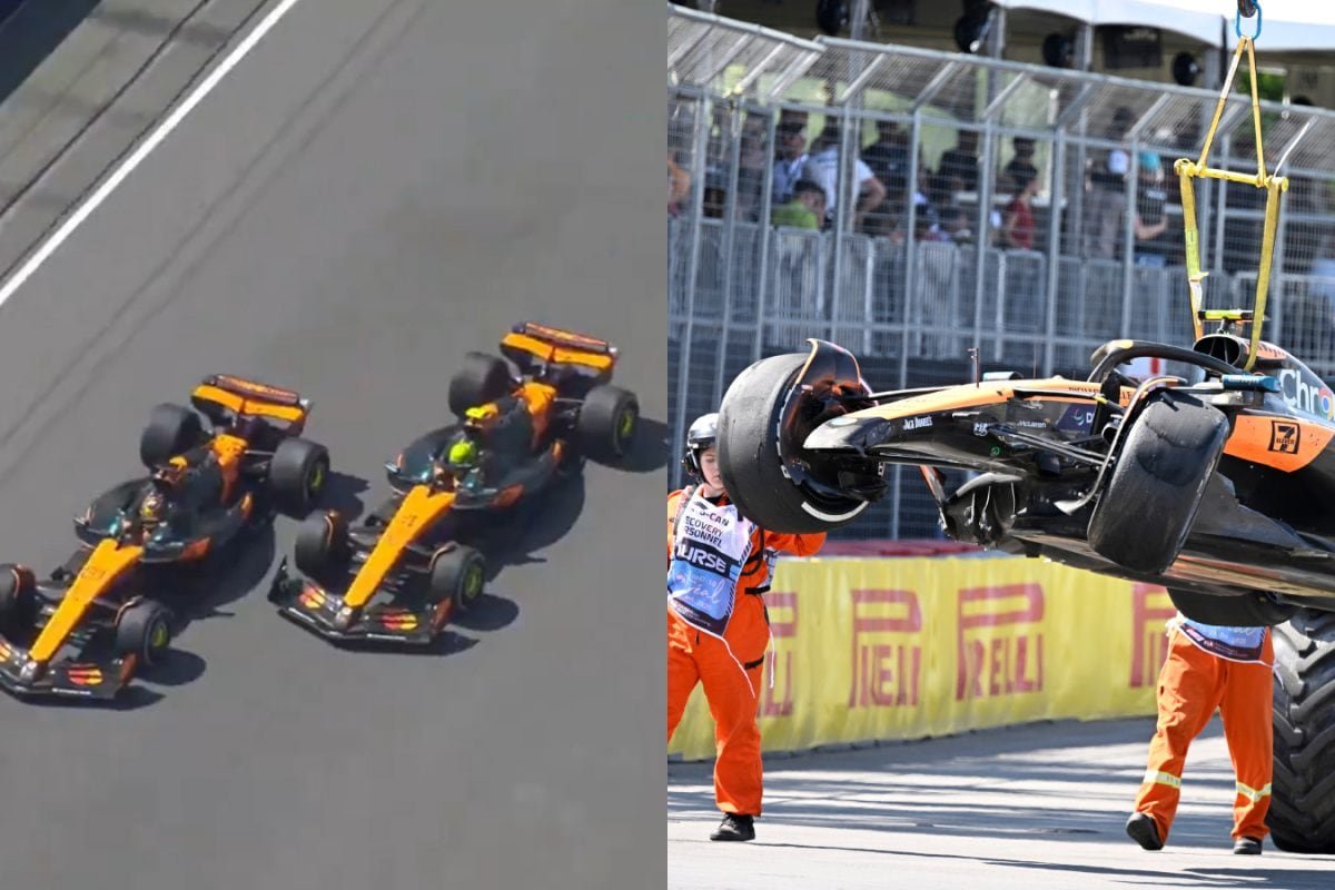 Watch: Lando Norris Collides With Oscar Piastri And Crashes Out Of Canadian GP