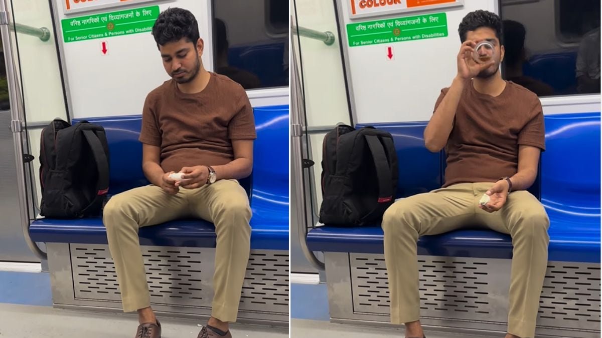 Viral Video Shows Man Allegedly Drinking Alcohol In Delhi Metro. His Clarification...