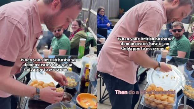 Viral Video: British Man Shows Friends How To Eat Golgappas, Internet Applauds
