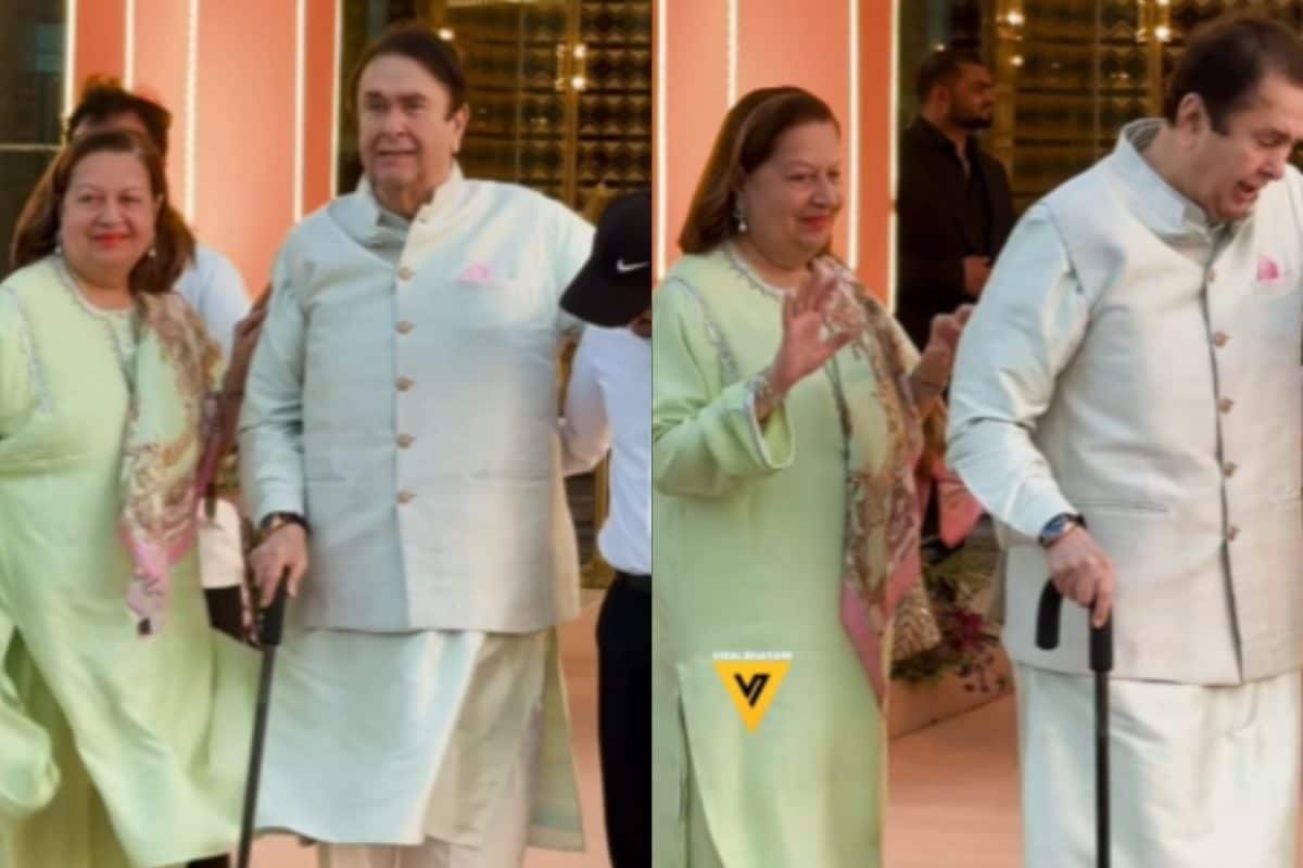 Randhir Kapoor Arrives For Aadar Jain-Alekha Advanis Mehendi Ceremony, Babita Kapoor Helps Him Walk | Watch