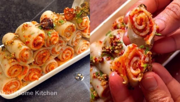 This Quick And Easy Lehsuni Sooji Roll Will Make You Forget Gujarati Khandvi