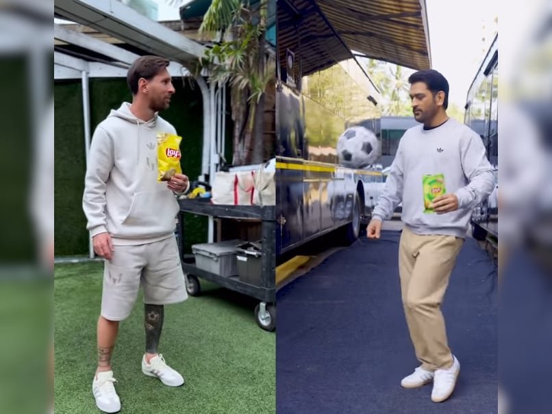 Watch: MS Dhonis Ultimate Collab With Lionel Messi Breaks The Internet