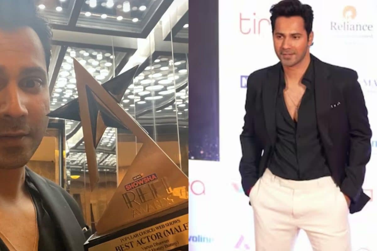 Varun Dhawan Flaunts His Best Actor Trophy At The News18 Showsha Reel Awards | See Here